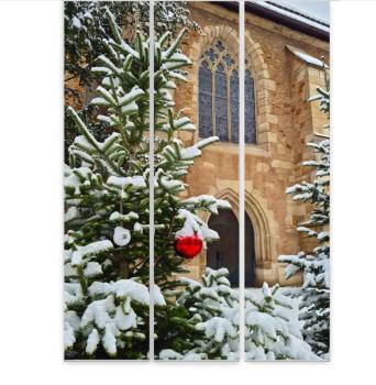 Flächenvorhang Weihnachten in der Kirche 3er Set, Schiebegardine, Schiebegardinen, blickdicht, Flächenvorhang blickdi
